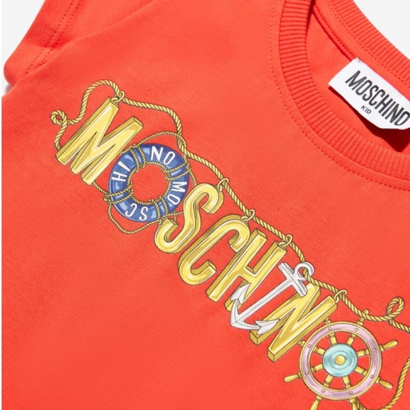 Moschino Kids Orange Nautical T-Shirt Size 4 - Picture 3 of 5